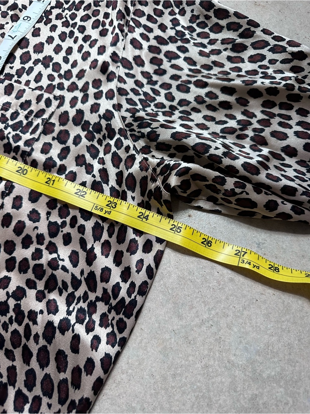 Leopard Satin Pajama Set - Brown Animal Print - Picture 9 of 13